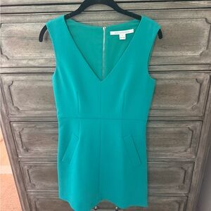 Diane Von Furstenberg Turquoise Mini Dress